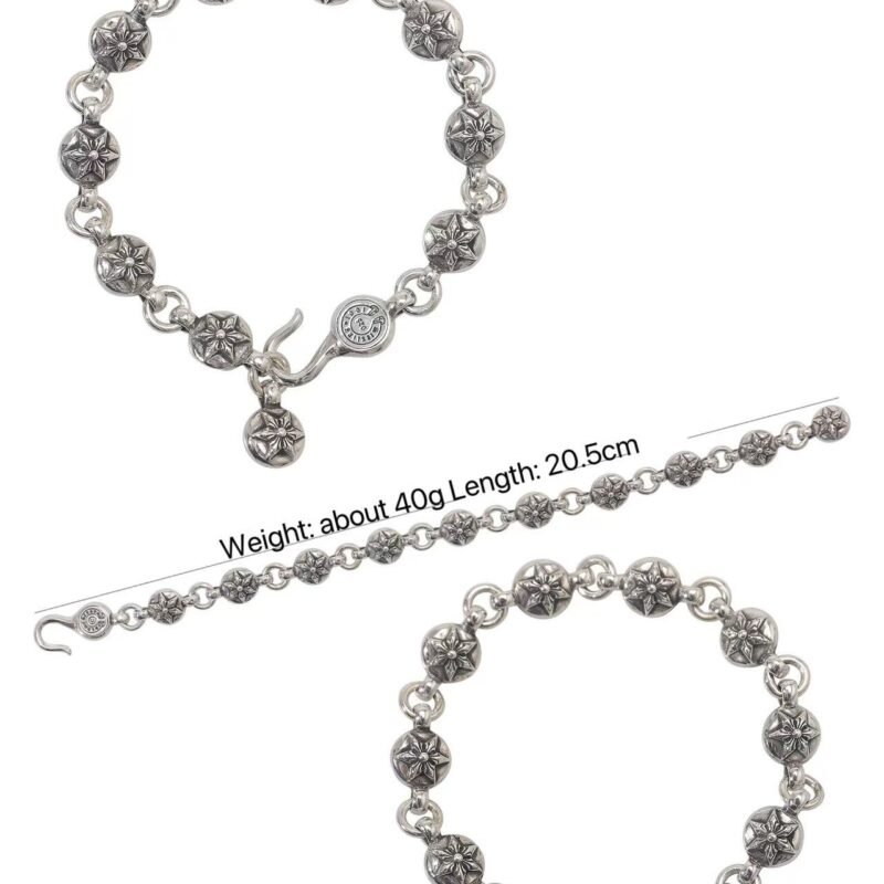 Chrome Hearts Hexagram Round Bead Bracelet 054