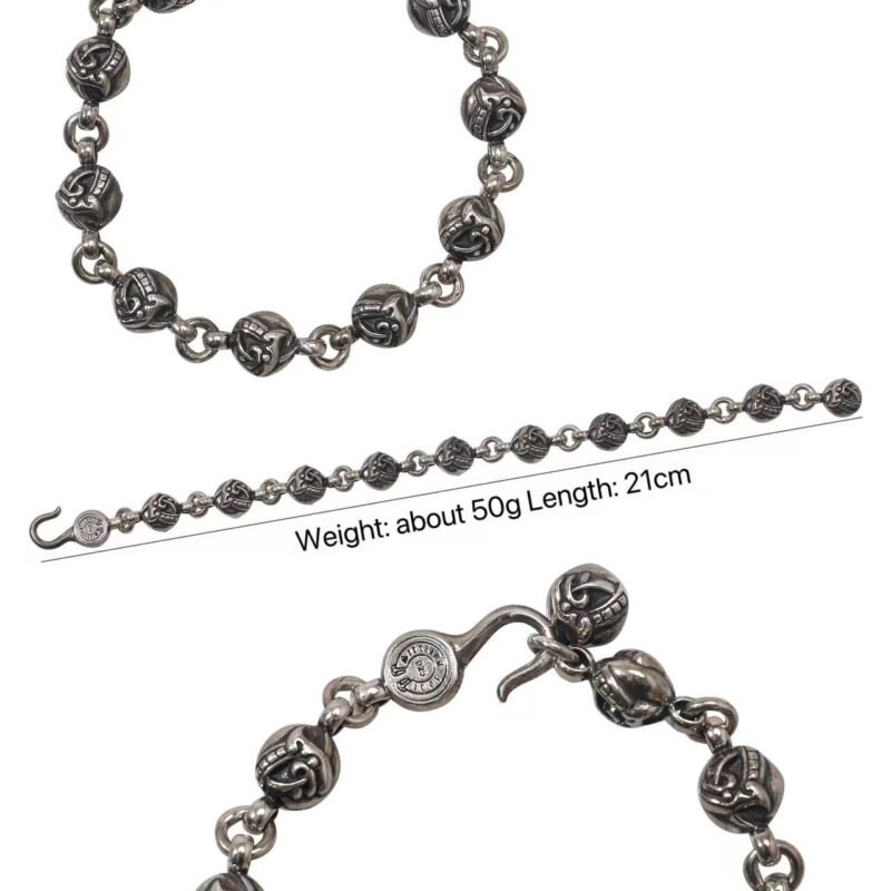 Chrome Heart Dragon Head Round Bead Bracelet 052