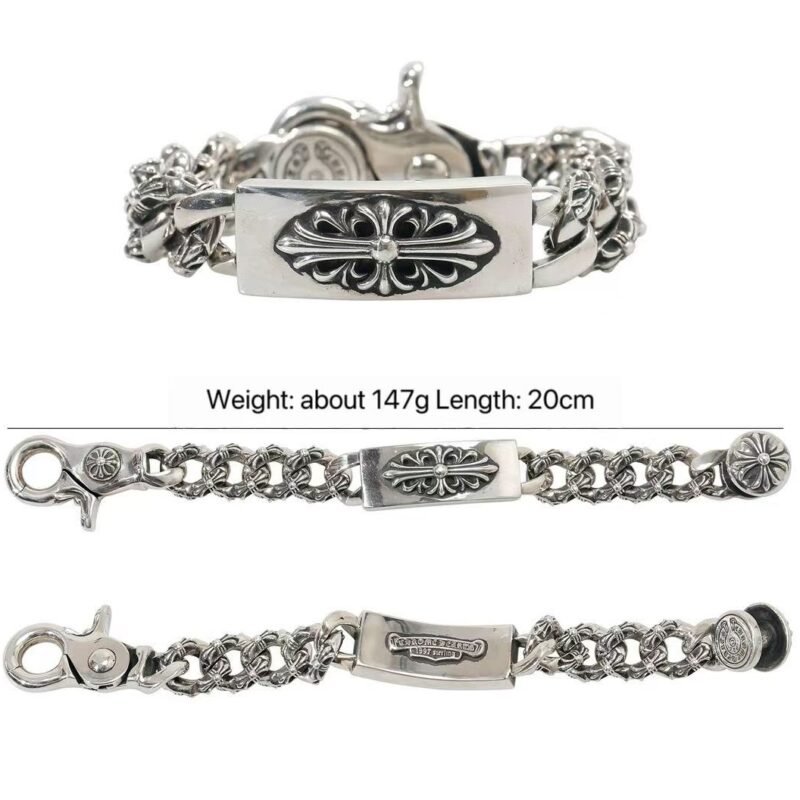 Chrome Hearts Hook-and-Closure Rose Flower Bracelet 028