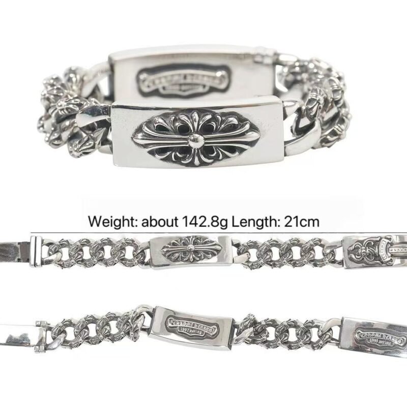 Chrome Heart Rose Dagger Tongue Depressor Flower Bracelet 033