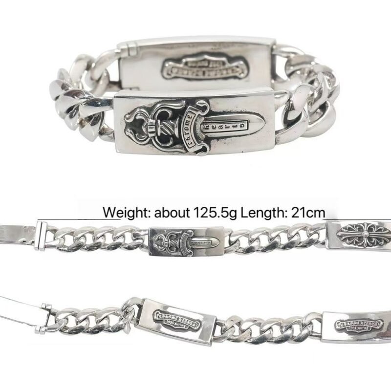 Chrome Heart Rose Dagger Tongue Suppressor Bracelet 030