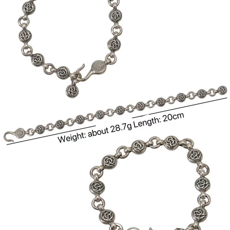 Chrome Heart Bud Round Bead Bracelet 051