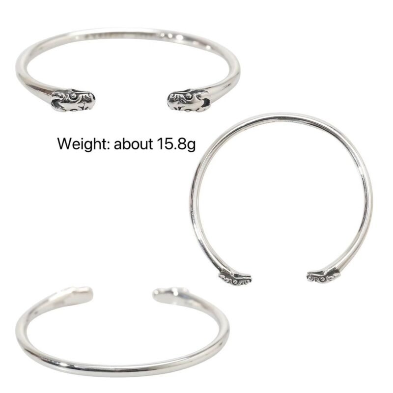 Chrome Hearts Double Dragon Head Open Bracelet 050