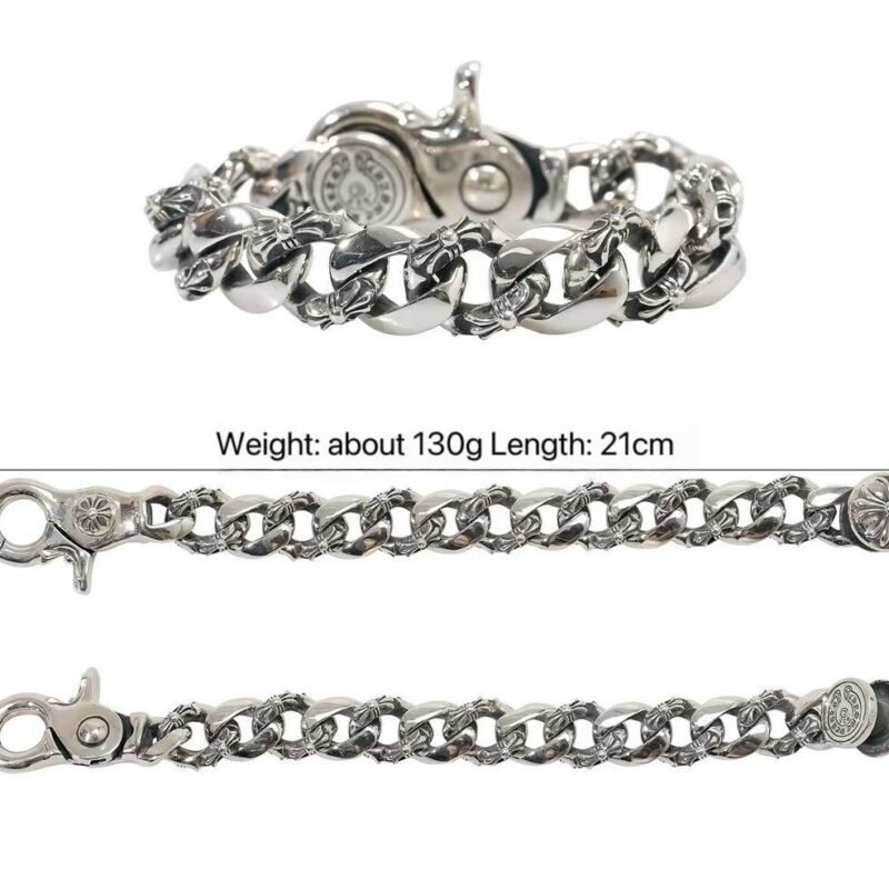 Chrome Hearts Hook-and-Closure Floral Bracelet 021