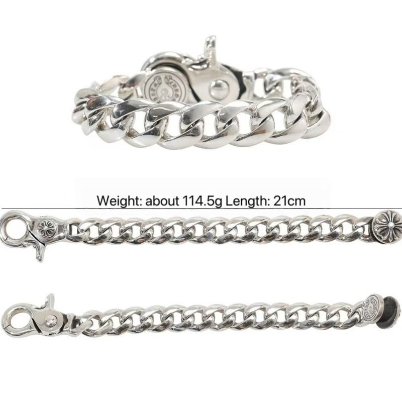 Chrome Hearts Hook Clasp Smooth Bracelet 020
